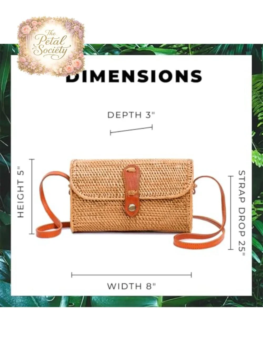 Handmade Rattan Woven Crossbody Bag - Straw Boho Purse
